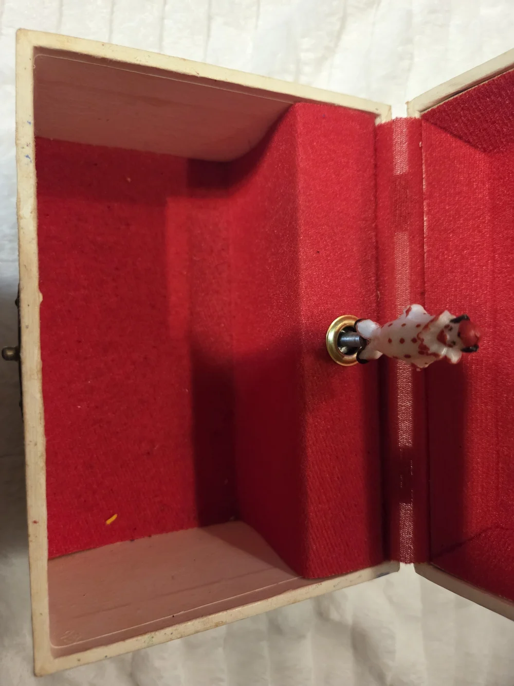 1970s Clown Jewelry And Music Box in White